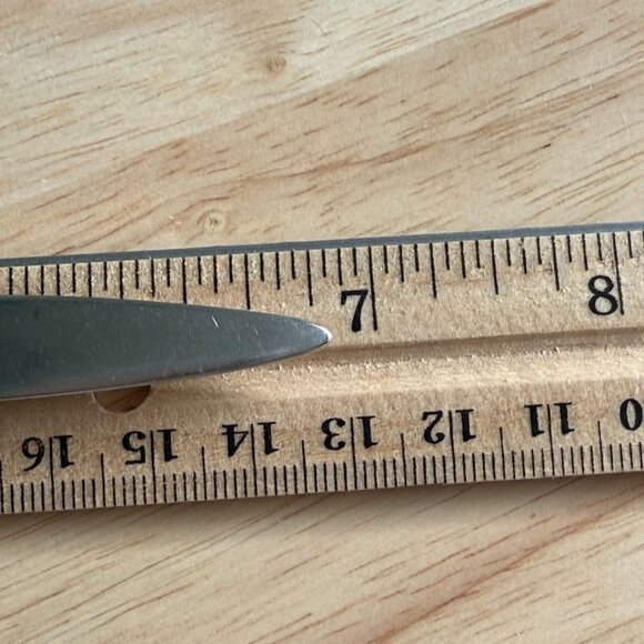 2 Fantasy Oval Soup Spoons Oneida 1881 Rogers Stainless Atomic MCM 6-3/4" - Picture 7 of 8